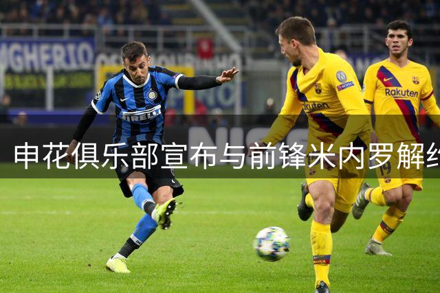 申花俱乐部宣布与前锋米内罗解约